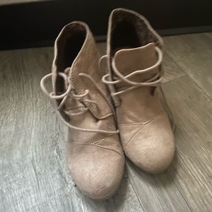 Tan Wedge Boots